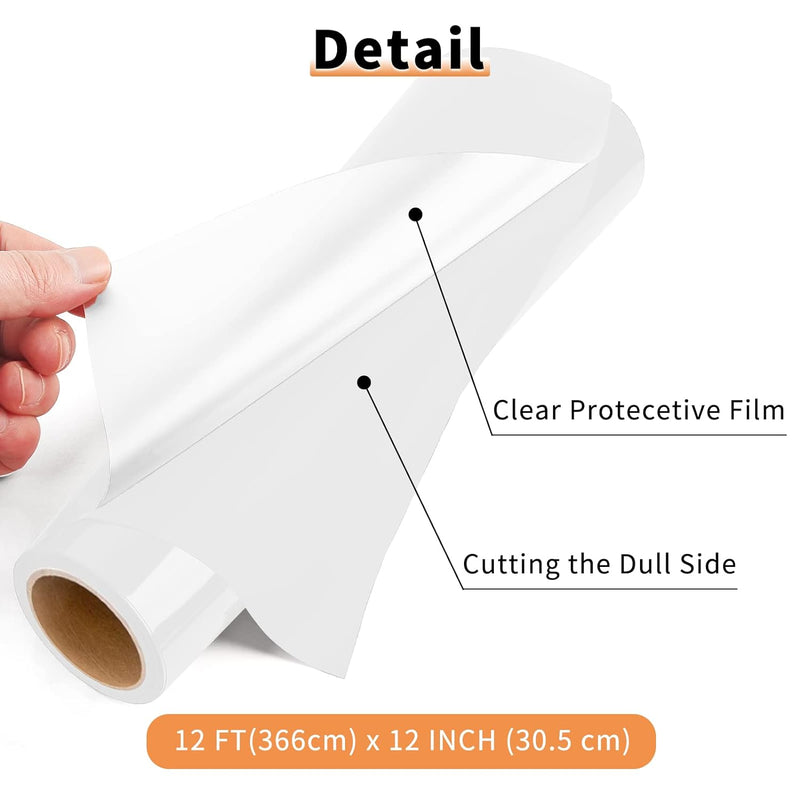 Self Adhesive Vinyl Glossy White 10Ft  Adhesive Vinyl Roll