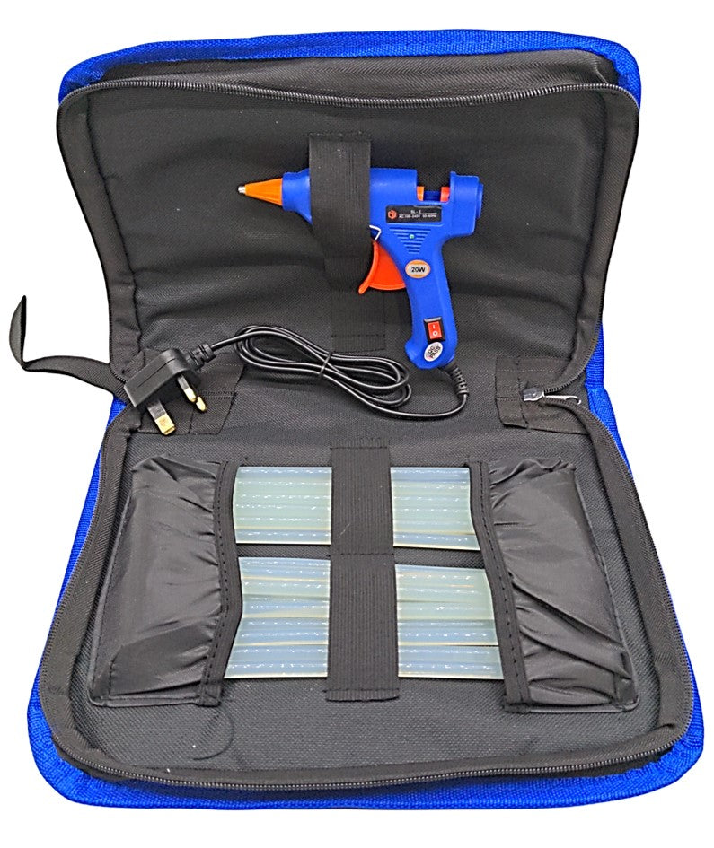 20W Mini Glue Gun KIT  BLUE (With 20 Sticks and Bag)