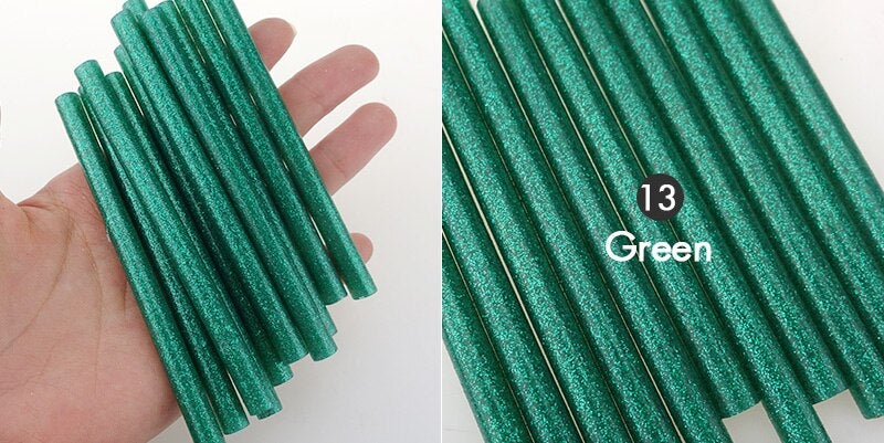 GLITTER GLUE STICKS Green 7mm x 200mm